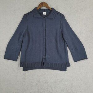 Cabi Womens Medium Blue Knit Cardigan Sweater  Button Front Cotton blend